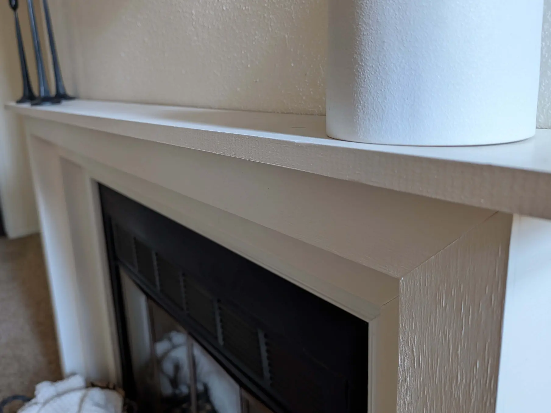 Custom built-in mantel over fireplace