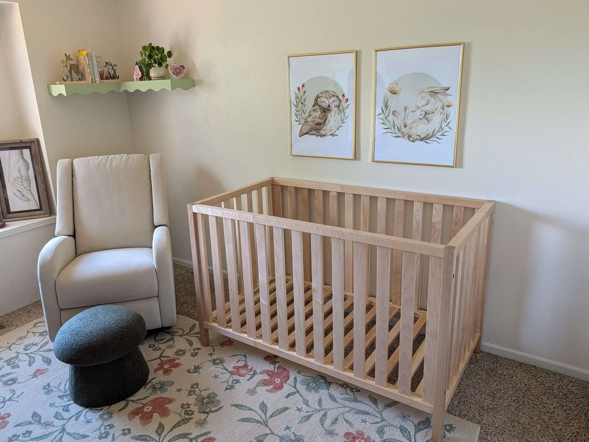 Custom hard maple adjustable crib showcasing joinery