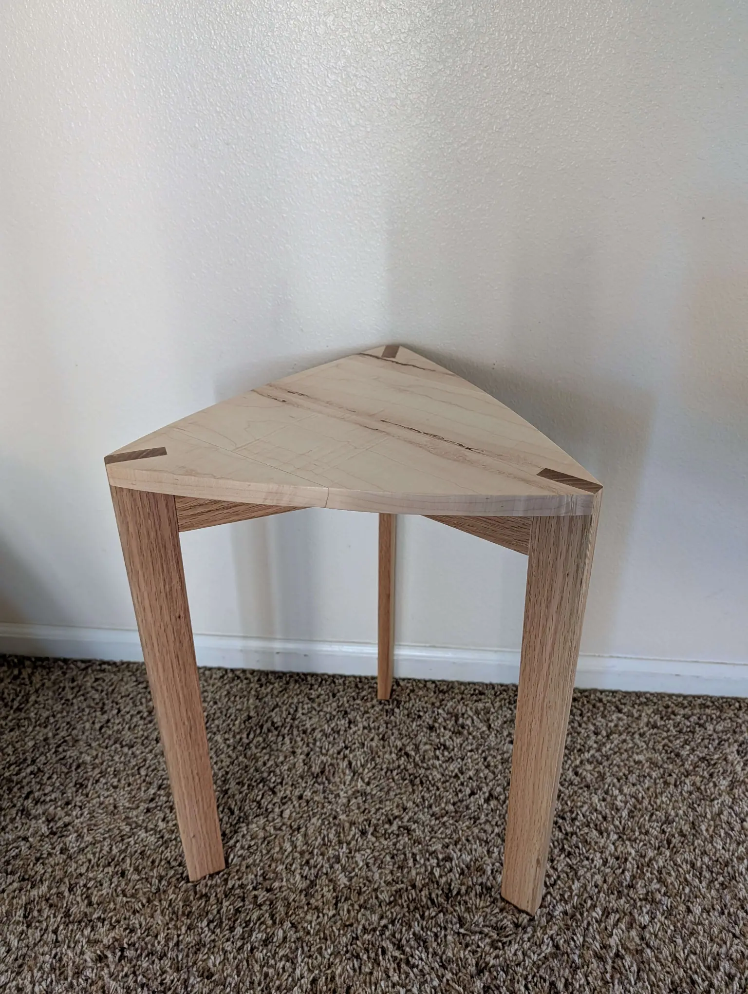 Custom triangle side table