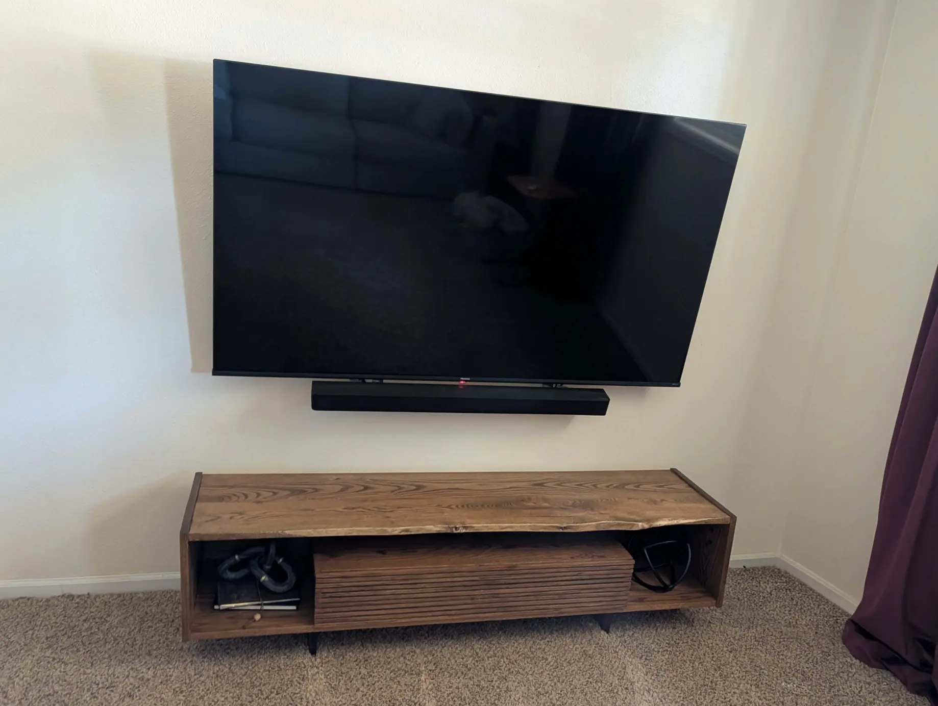 Custom live-edge TV console