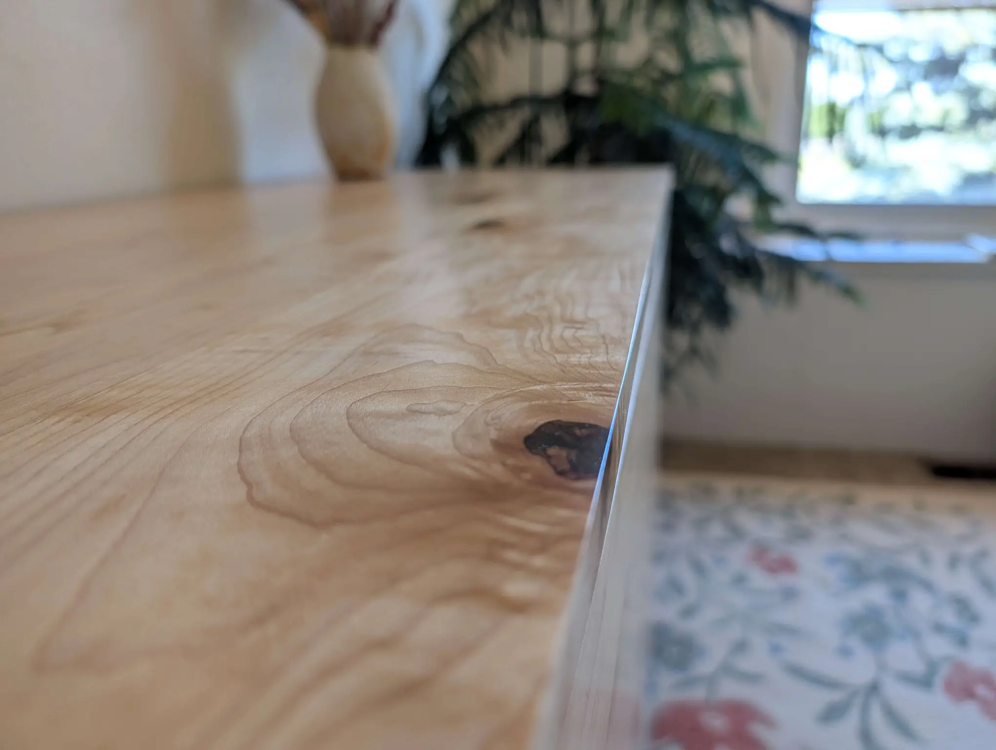 Custom wood dresser featuring epoxy grain fill
