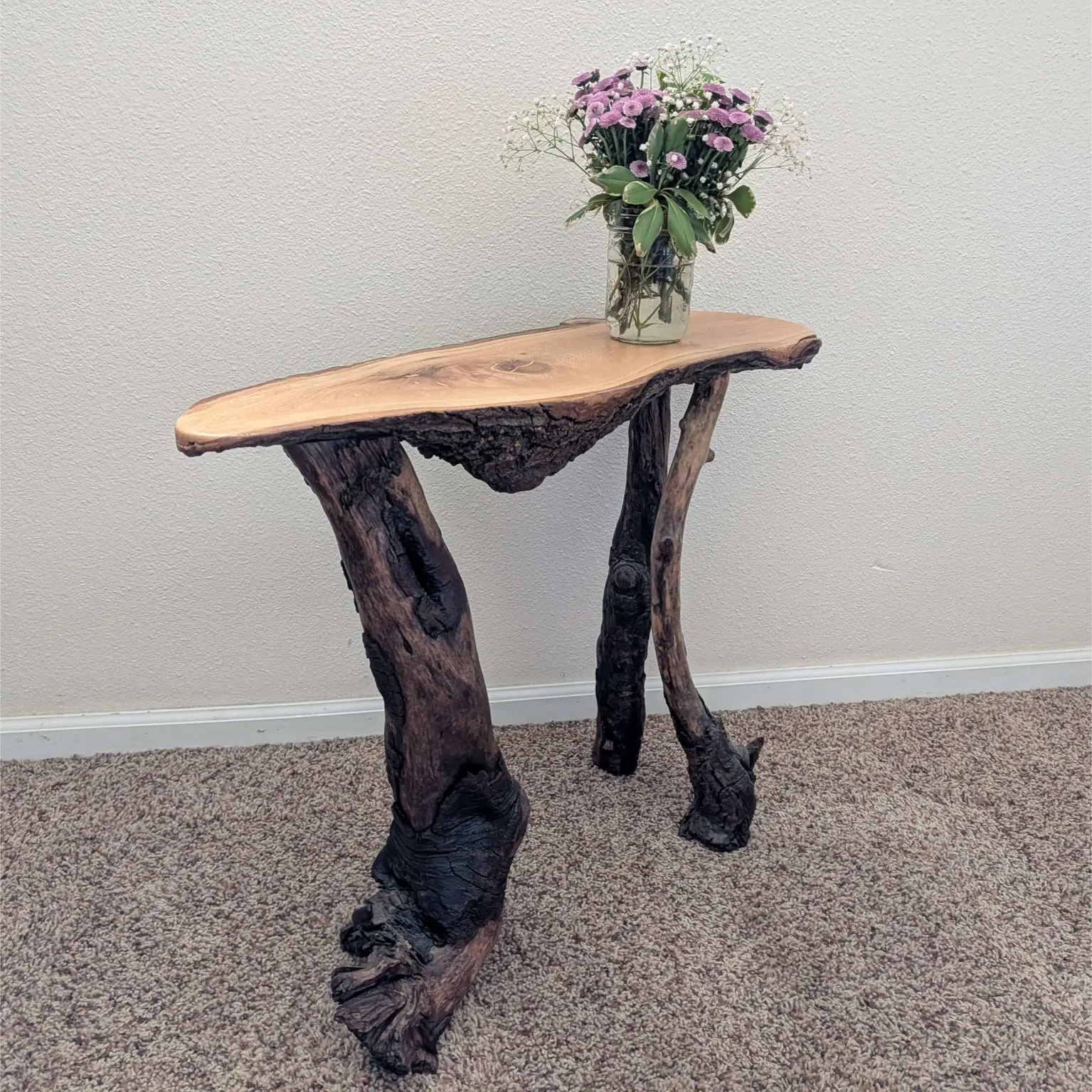Custom driftwood side table