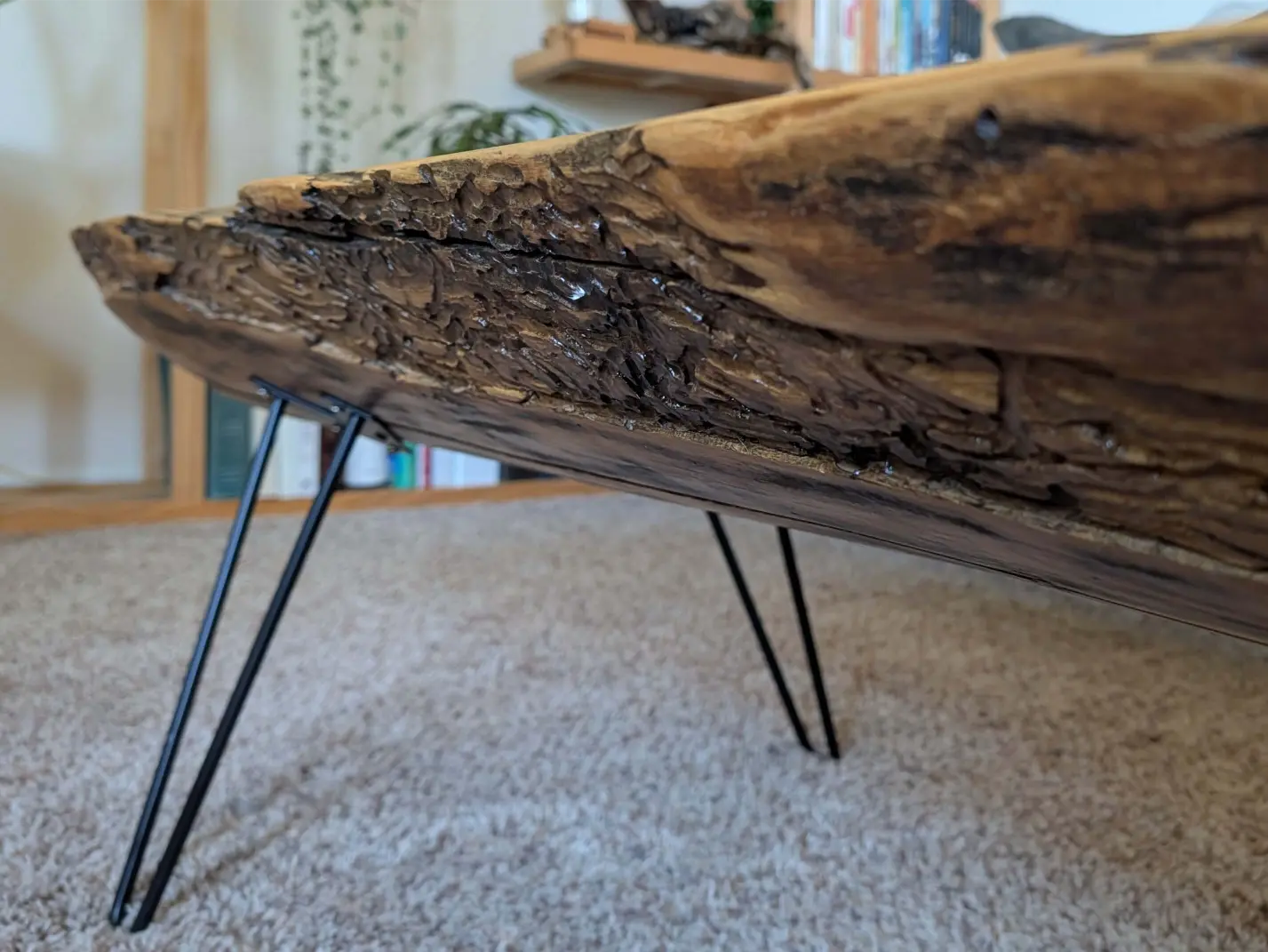 Handcrafted live-edge coffee table