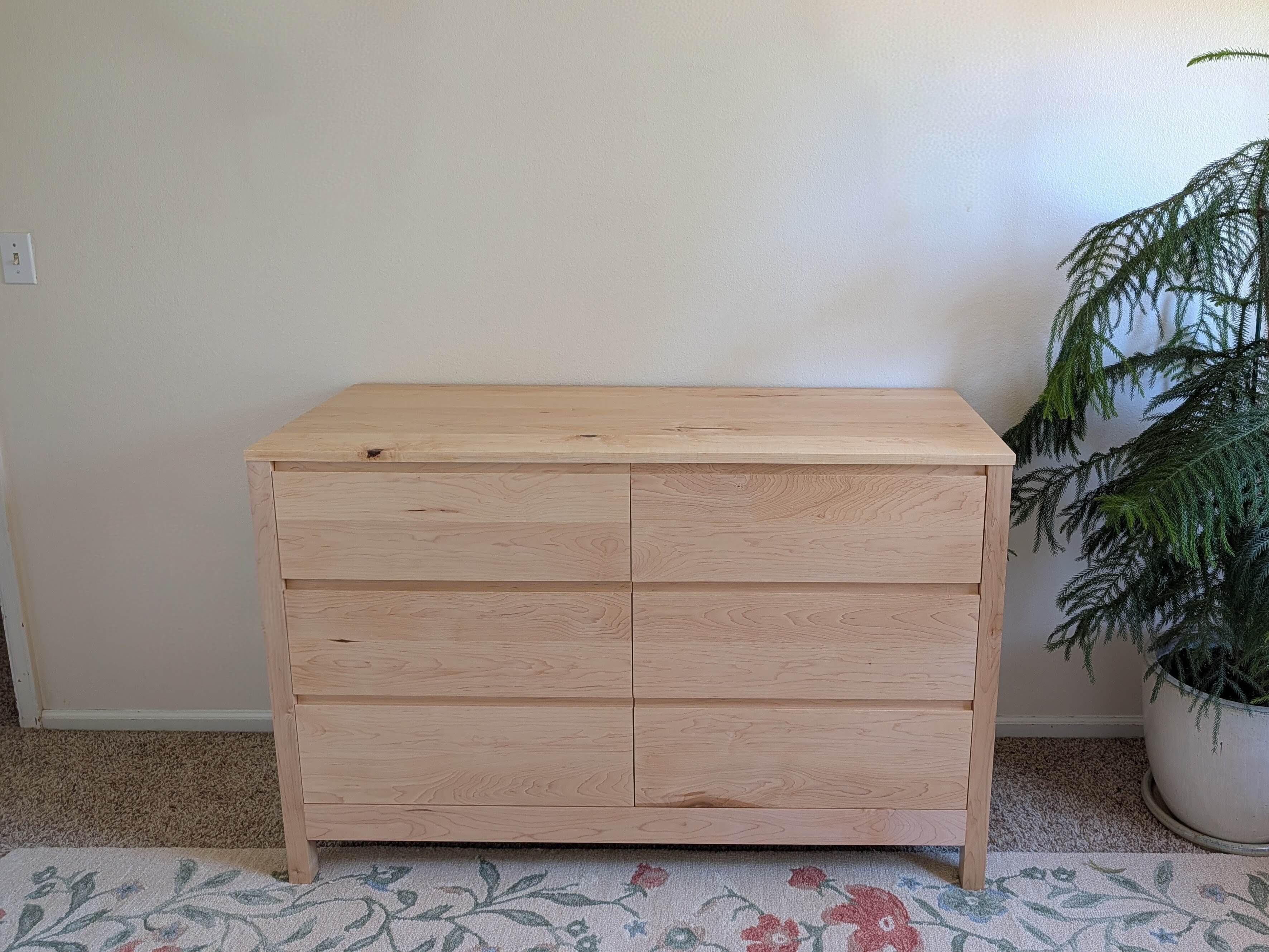 Handcrafted custom wood dresser