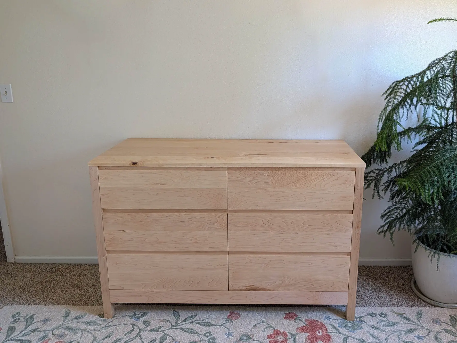 Handcrafted custom wood dresser