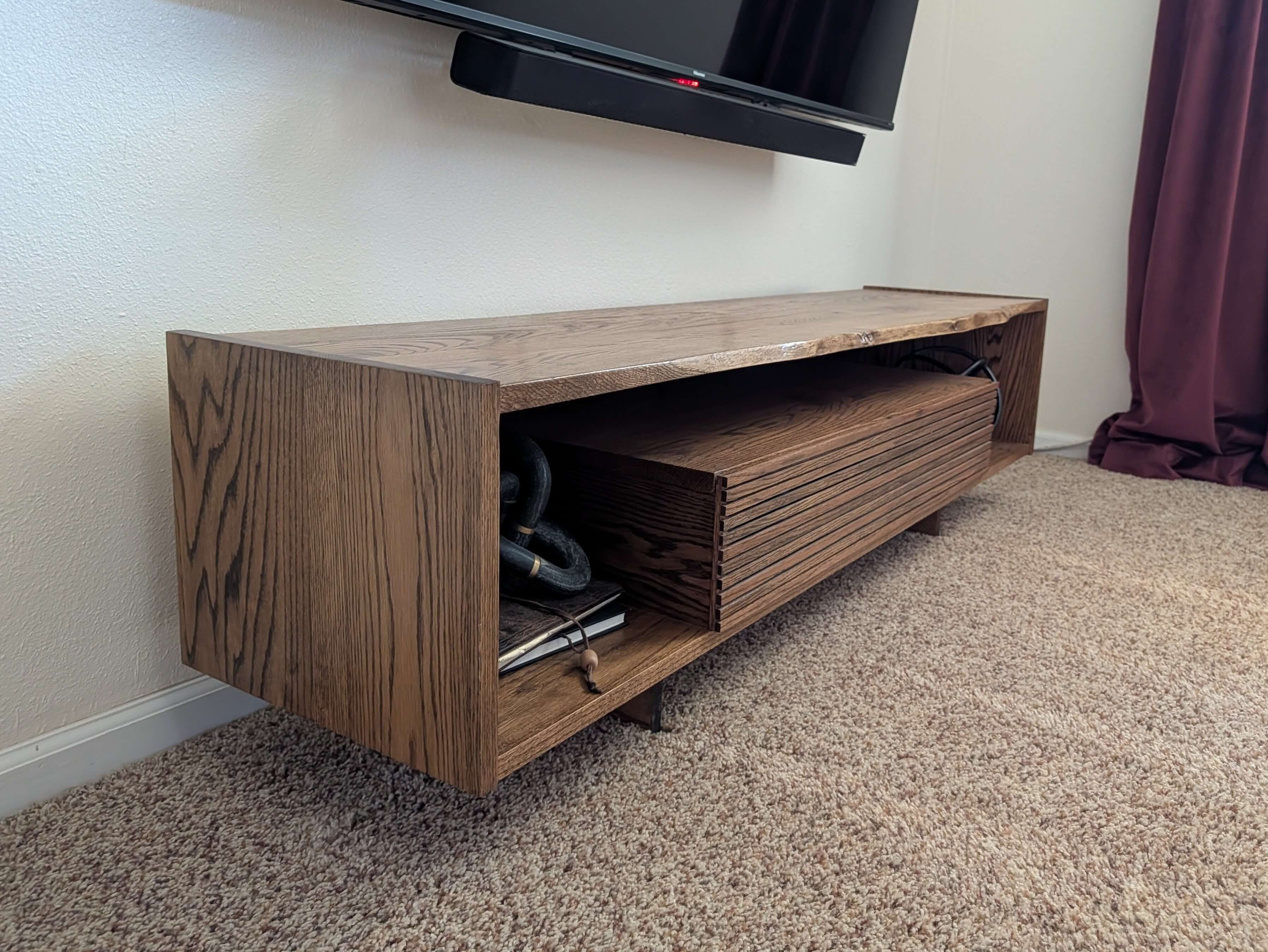 Handcrafted modern custom TV stand