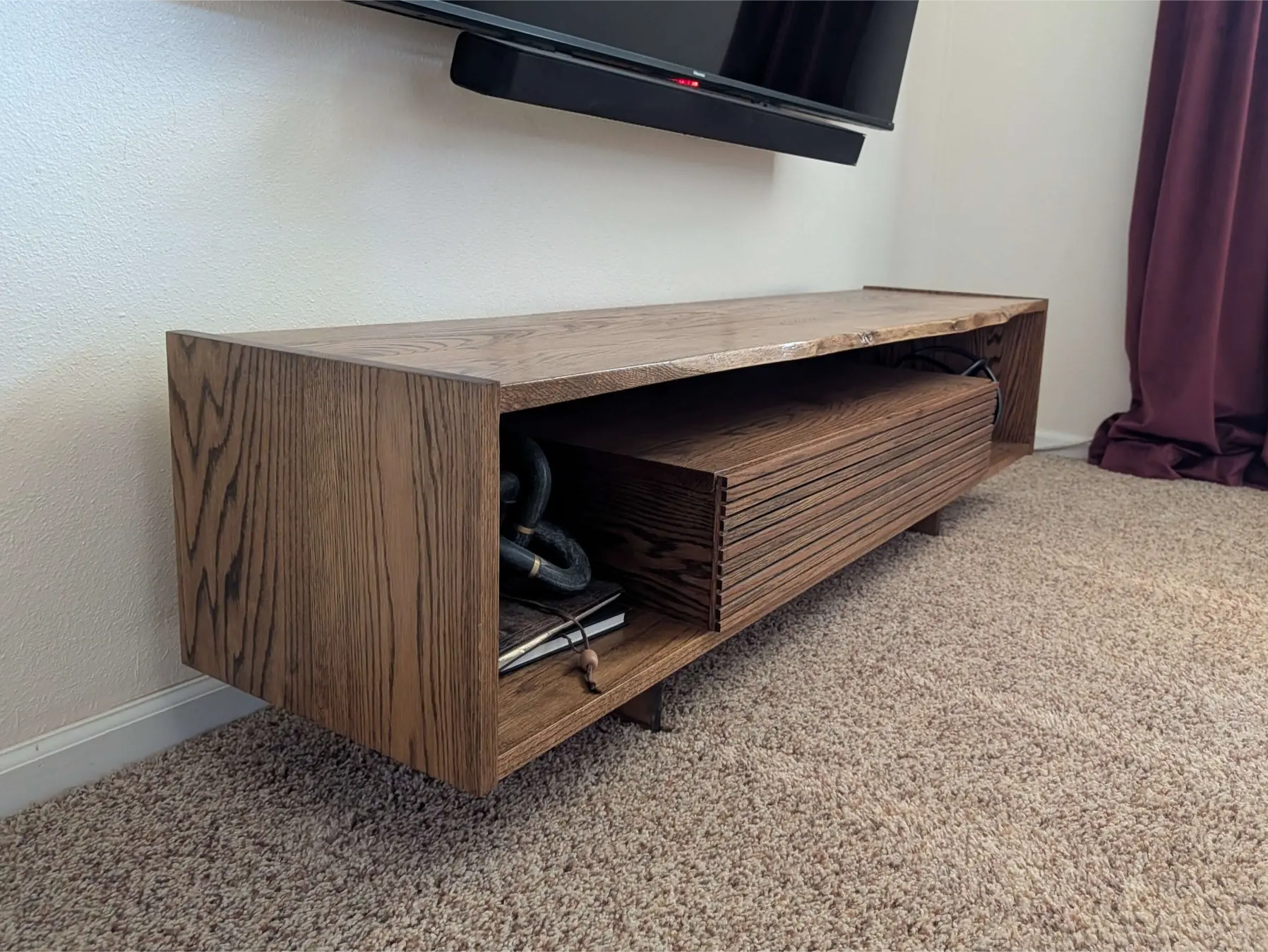 Handcrafted modern custom TV stand