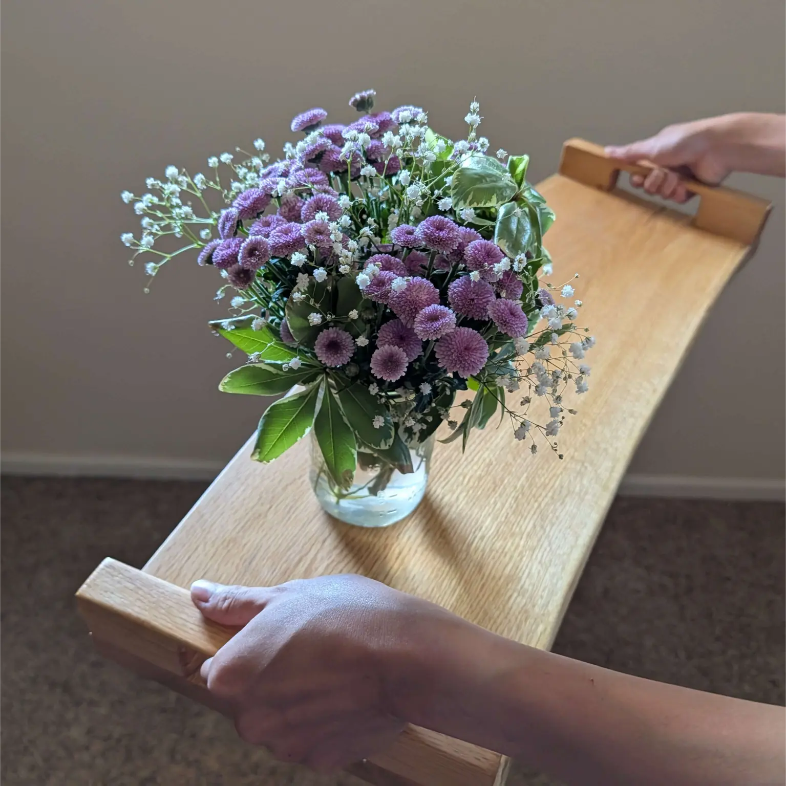 Handcrafted live-edge wood tray