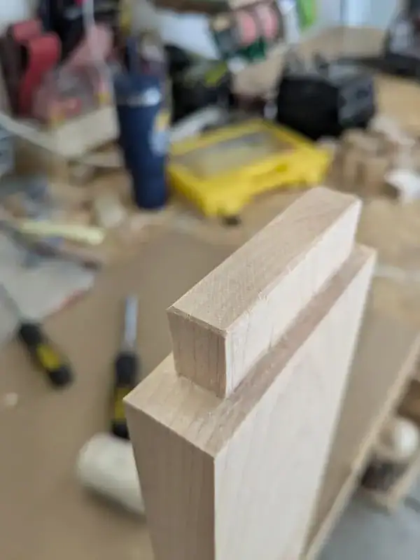 Mortise and tenon joinery detail