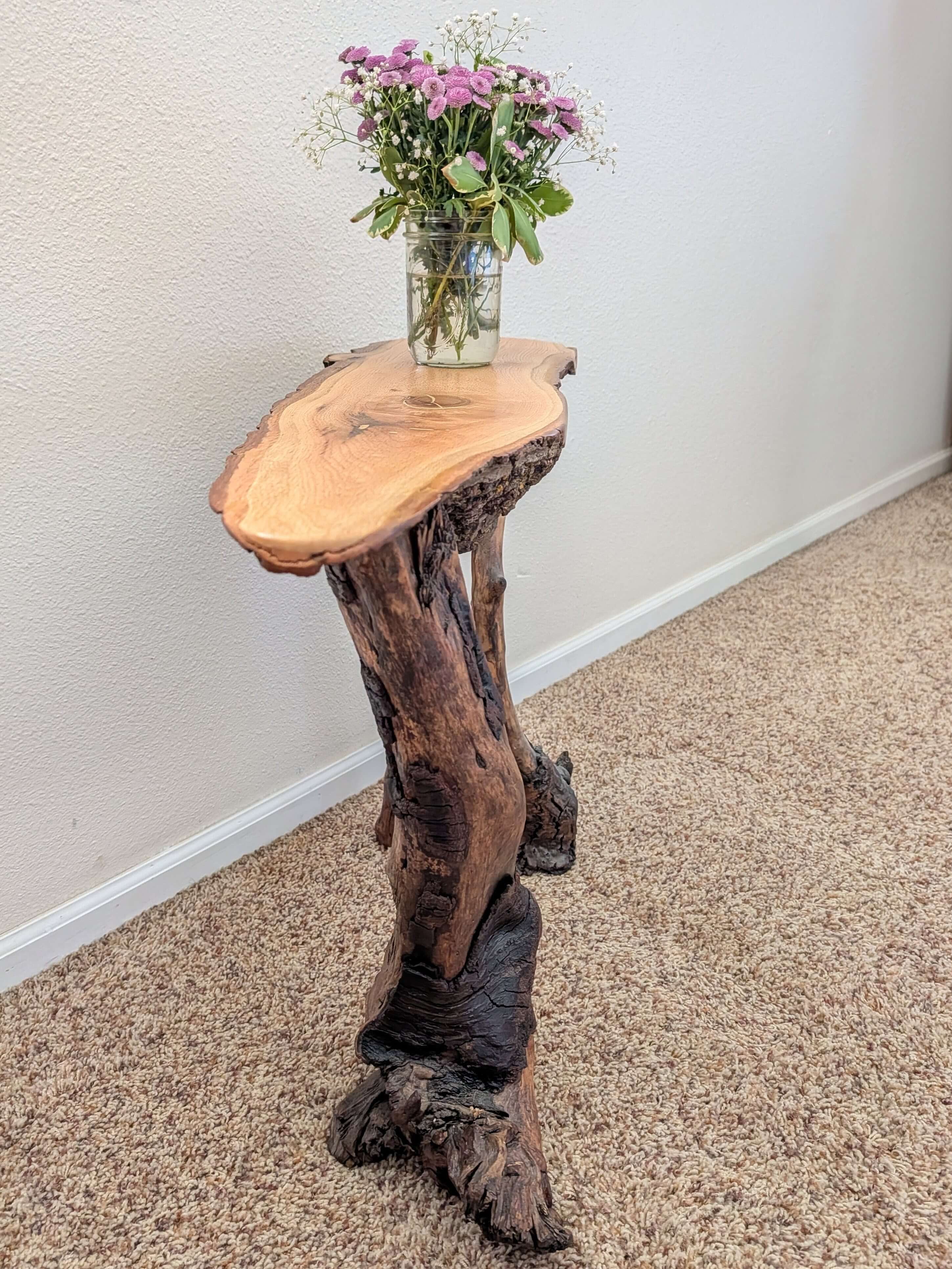 Custom oak side table