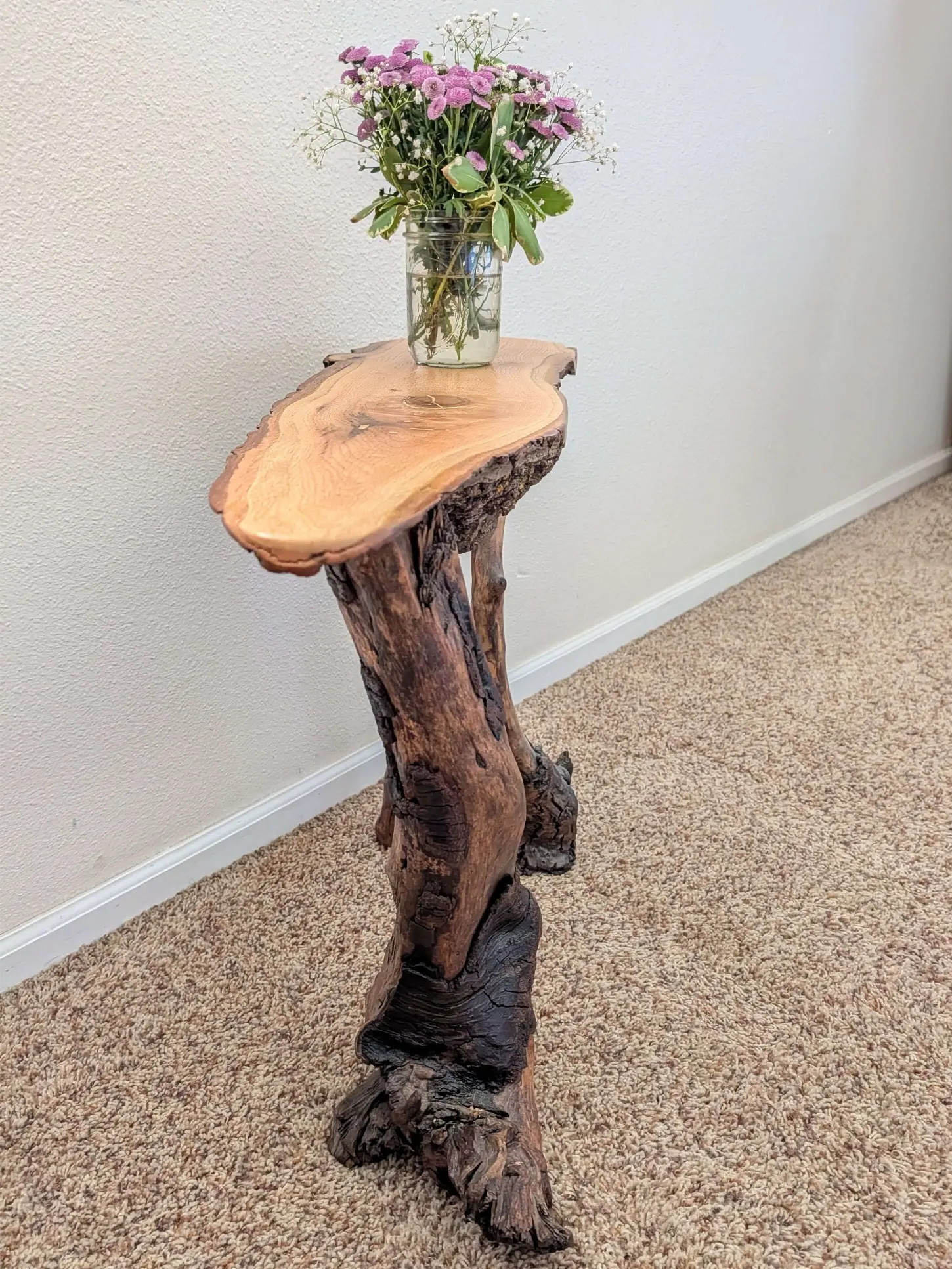 Custom oak side table
