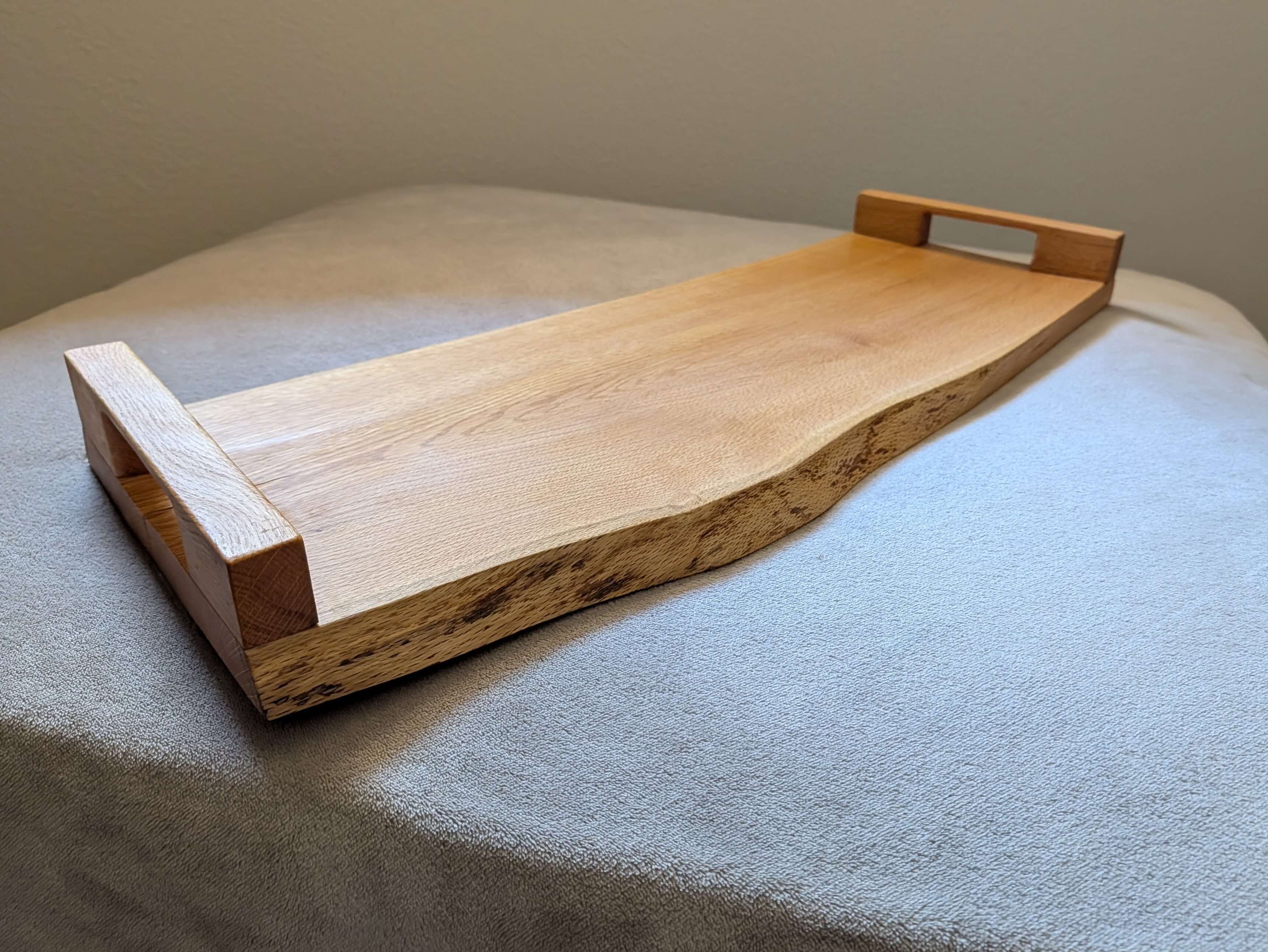 Custom live-edge wood serving tray