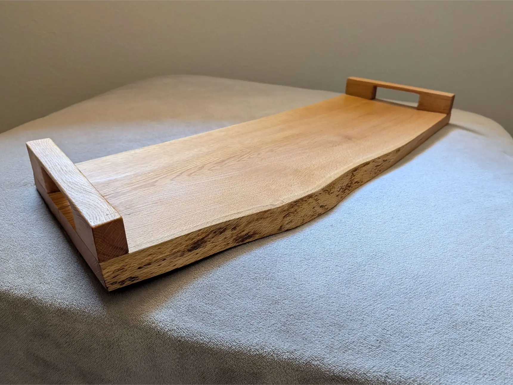 Custom live-edge wood serving tray